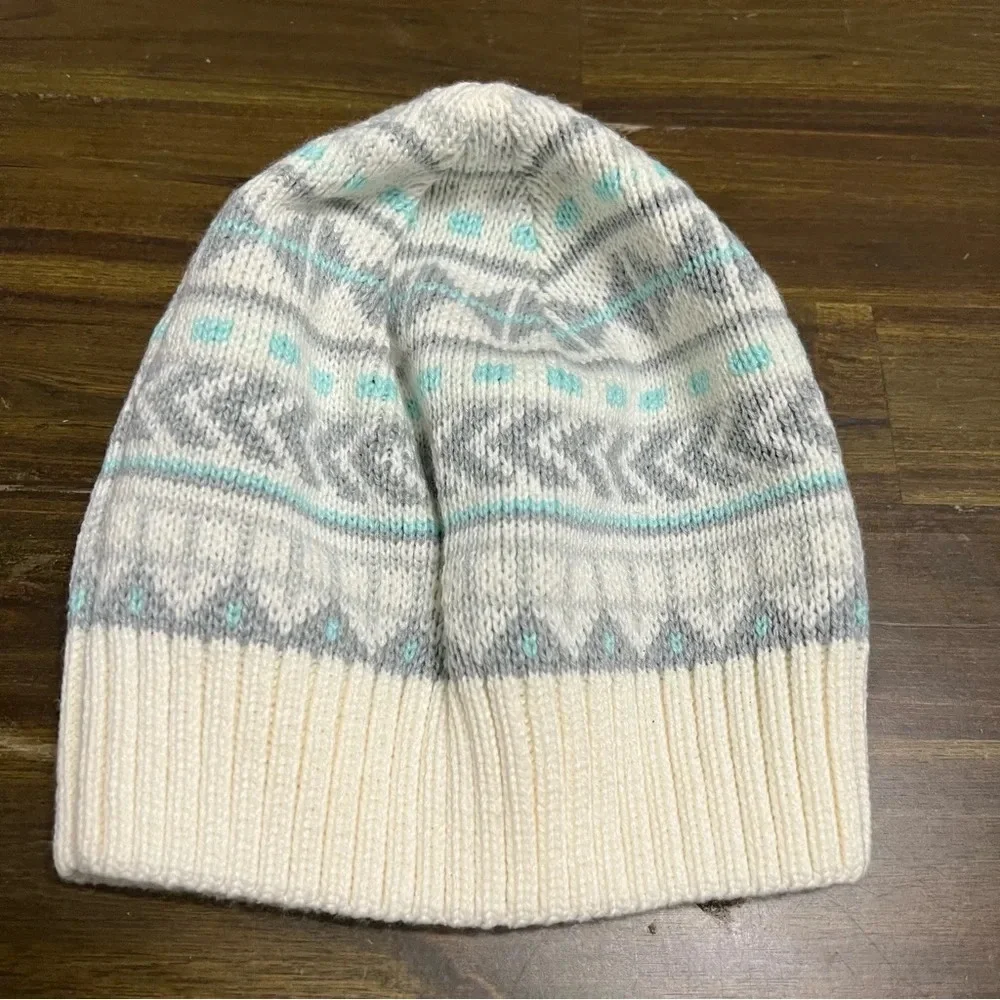 Columbia Fair Isle Turquosi Gray Beanie